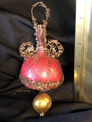 Antique Victorian Glass Bell Shaped Christmas Ornament