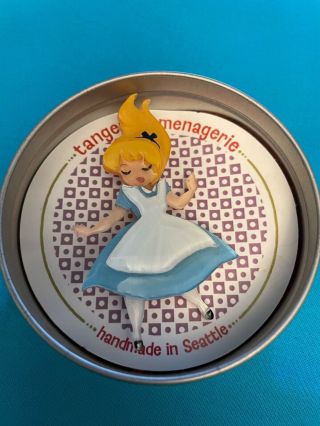 Tangerine Menagerie Brooch Pin Alice In Wonderland Falling Alice 2015 Rare