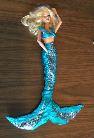 Midge Barbie 1995 “jewel Hair” Blue Metallic Mermaid Outfit Only,  3 Pc.