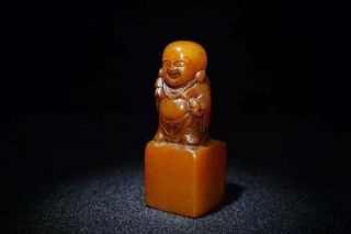 Chinese Shoushan Stone Hand - Carved Buddha Statue Seal 70361