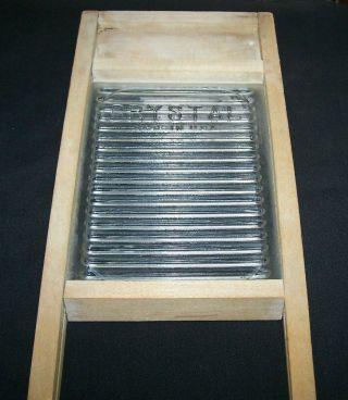 Antique Vintage Wood And Glass Washboard - Crystal Brand - Lingerie - Stockings - Mini