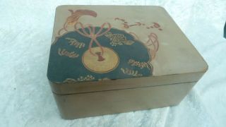 Japanese Papier Mache Box With Lacquered Interior (b16)
