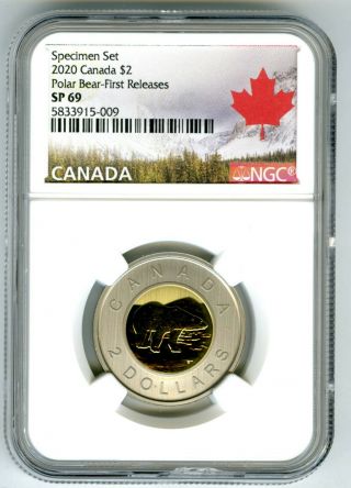 2020 Canada $2 Ngc Sp69 First Releases Specimen Two Dollar Toonie Rare