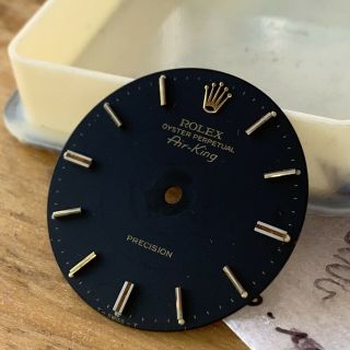 Rolex Airking 5500 5501 Vintage Black Gilt Dial Rare Stunning Trithium Precision