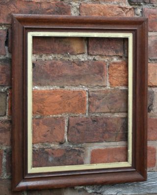 Quality C19th Oak Picture Frame,  Gilt Slips.  Sight Size 15 1/4 " X 12 "
