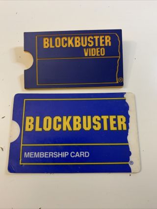 Vintage Rare Blockbuster Video Name Tag Pin Pinback & Membership Card