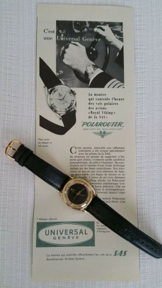 Vintage rare Universal Geneve Polerouter bumper automatic watch,  gold cap,  138SS 2