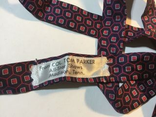 Colonel Tom Parker Owned Tie / Elvis Manager / Rare / All Star Shows / Memphis