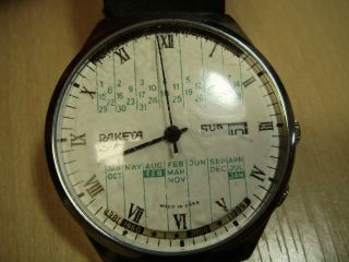 Vintage Soviet Ussr Men Watch Wristwatch Raketa 2628h Perpetual Calendar