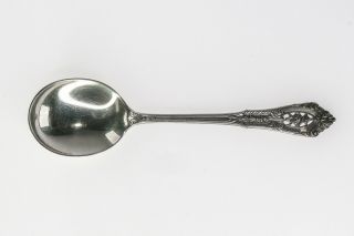Wallace Sterling Silver Rose Point 5 7/8 " Round Bowl Soup Spoon - No Monograms