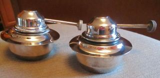 Vtg.  Silver Plate Set Of 2 Oil/alcohol Warmer,  Heater For Chafing Dish