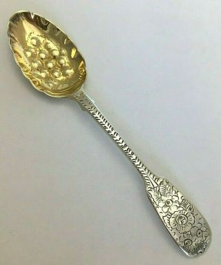 Victorian Mary Chawner Sterling Silver Fiddle Pattern Berry Spoon 1839