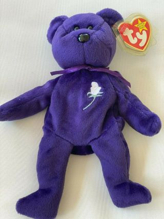 1997 Ty Beanie Baby " Princess " Diana The Bear,  Rare And Retired