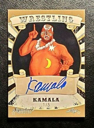 Kamala 2016 Leaf Wrestling Autograph Auto Card Rare Black Parallel 1/5