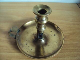 An Antique Brass Candlestick With Incomplete Mechanism To Push Out Candles 2