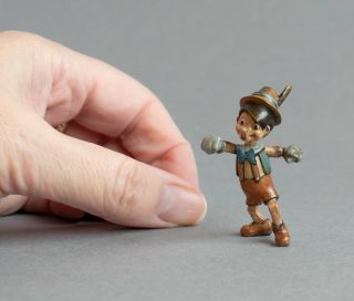 Rare Vintage Pinocchio Miniature Cold Painted Bronze Figure Disney Marionette