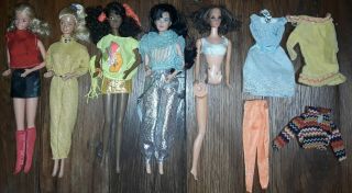 5 Vintage Barbie Dolls Mattel 1966,  1967 (2 Of 3) W/ Extra Clothes