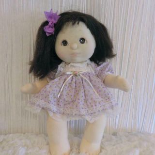 Adorable Vintage1985 Mattel My Child Baby Doll With Dark Hair And Brown Eyes