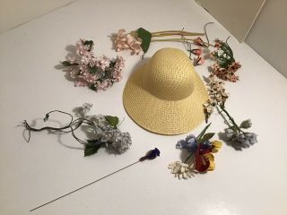 Make Your Own Doll Hat With Vintage Flowers & Small Bird