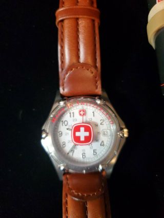 Wenger Smt Design Swiss Army Watch 100m 095 - 0695 12/24 Hr Hirsch Leather Band