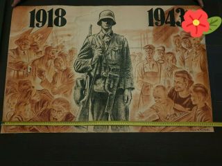Ww2 Dutch American German Poster: 1943 Is Not 1918 Really Rare Item