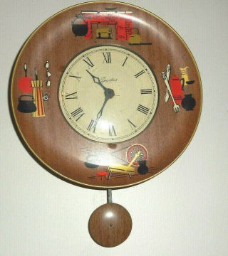 Rare Vintage Spartus Pendulum Electric Wall Clock