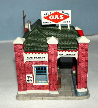 RARE 2006 LEMAX Coventry Cove AL ' S GAS STATION Christmas Lighted Building No Res 3