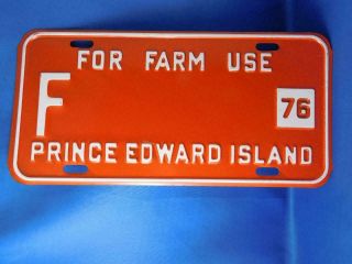 Prince Edward Island License Plate 1976 Farm Use F No Rare Canada Shop Sign