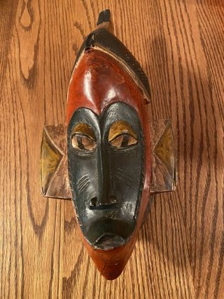 African Hand Carved Wooden Tribal Mask Liberia Ivory Coast Vintage/antique