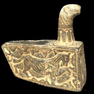 Very Huge Rare Ancient Viking Stone Rhyton Drinking Vessel,  250 - 350 Ad (2)