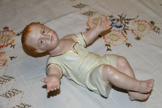 Daprato Antique Plaster Horse Hair Rare Nativity Creche Baby Jesus Statue
