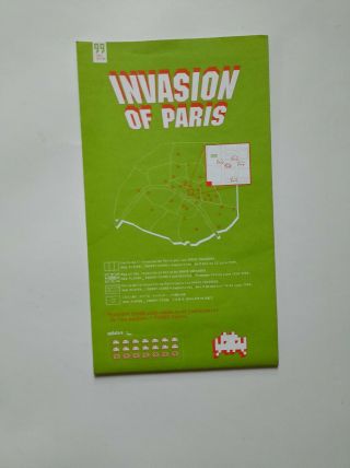 Rare Space Invader First Map 99 Invasion Of Paris 1999 (signed)