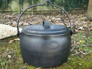 Siddons Cast Iron Romany Gypsy Cooking Pot Pan Boiler 1½ Gallon.  Rare