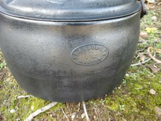 SIDDONS CAST IRON ROMANY GYPSY COOKING POT PAN BOILER 1½ Gallon.  Rare 3