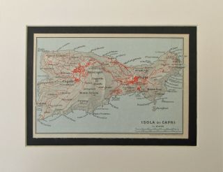 1912 Map Of “isola Di Capri” Island Of Capri