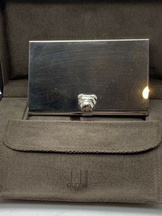 Alfred Dunhill Solid Silver Bulldog Card Case Very Rare Less Than 10 Made Boxed