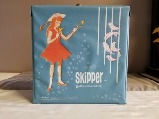 Rare Vintage 1964 Mattel Barbie Skipper Blue Doll Case (case Only)