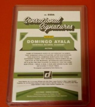 2019 Donruss DOMINGO AYALA Beisbol SSDA Sensational Signatures AUTO Rare /25 2