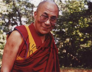 Dalai Lama Rare Authentic In - Person Autographed Photo Sha 55600