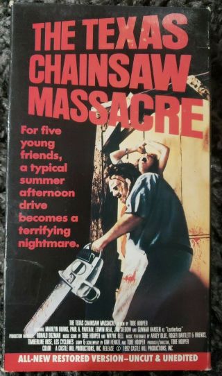 The Texas Chainsaw Massacre 1974 Vhs Uncut & Unedited Oops Rare Horror