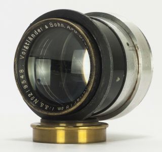 EXC,  Rare & Fast Voigtlander & Sohn Braunschweig Heliar 18cm 180mm f/3.  5 Lens 2
