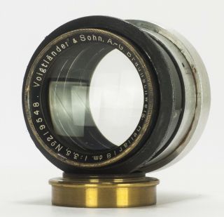 EXC,  Rare & Fast Voigtlander & Sohn Braunschweig Heliar 18cm 180mm f/3.  5 Lens 3