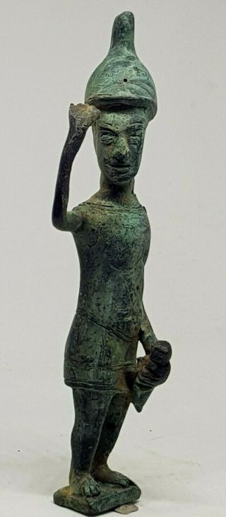 Extremely Rare Ancient Celtic Bronze Statue.  128 Gr.  140 Mm