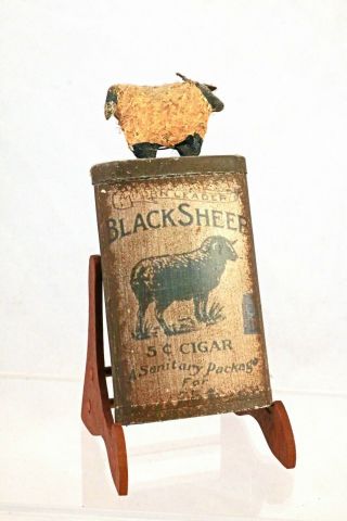 Antique & Very Rare Black Sheep 5 Cent Cigar Tobacco Tin