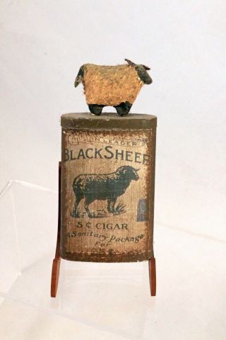 Antique & Very Rare Black Sheep 5 Cent Cigar Tobacco Tin 2