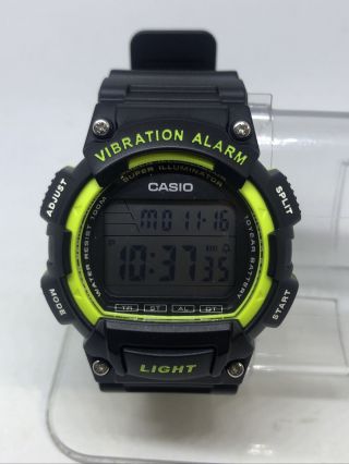 Casio Men’s W738h Vibration Alarm Black Yellow Digital Watch 4