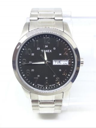 Timex Men’s T2m932 Silver Tone Black Dial Analog Watch 19