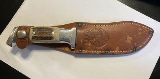 Rare Vintage R.  H.  Ruana Bonner Montana Knife " M Stamp " W/ Sheath.