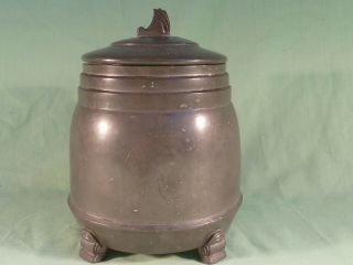 Arts & Crafts Frank Cobb And Company Period Pewter Biscuit Barrel 752p.