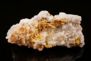 Rare Locale Native Gold On Quartz Crystal Skamania,  Washington - Ex.  Lemanski